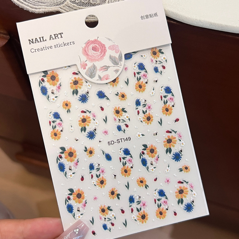 New Small Fresh Ins Style Colorfulful Sunflower Stickers Cross-Border Hot Selling Japanese Style Cartoon Decorative Nail Stickers Nail Stickers New Small Fresh Ins Style Colorfulful Sunflower Stickers Cross-Border Hot Selling Japanese Style Cartoon Decorative Nail Stickers Nail Stickers
