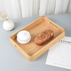 Wholesale rectangular bamboo tray for home, hotel, restaurant, tea set, commercial tea tray, Japanese-style bamboo and wood double-handled tray