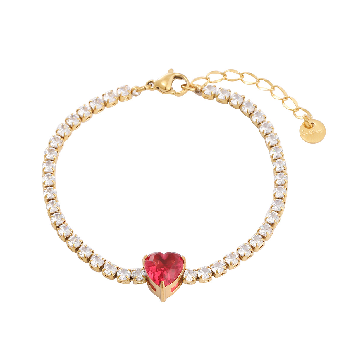 13g Weight 0.03µm-0.05µm Gold Plating Thickness PVD Coated Gold Plating Process Real Gold Plated Plating Material Rhinestones Inlay Material Bracelets Classification 1 Piece Quantity Holiday, Daily Occasion 304 Stainless Steel Material Heart Shape Pattern Women's Gender Simple Style, Classic Style Style Waterproof Non Tarnish, Inlay Craft PVD Coated Real Gold Plated Heart Shape 304 Stainless Steel Simple Style Classic Style Waterproof Non Tarnish Bracelets 10