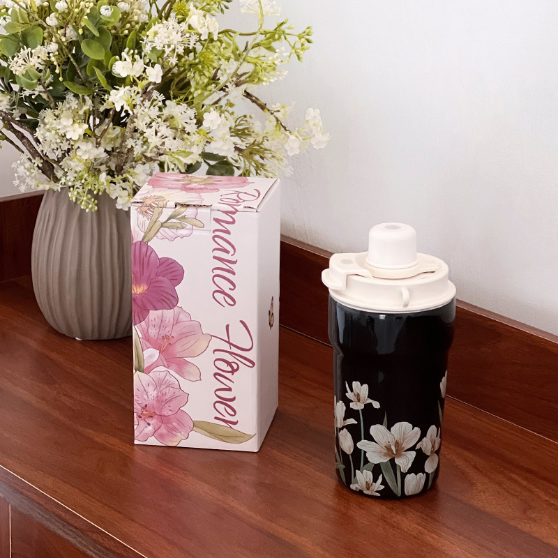 Shang 'en cerámica bebida directa taza de cerámica portable taza de cerámica creativa taza de cerámica portable taza de cerámica portable de flores