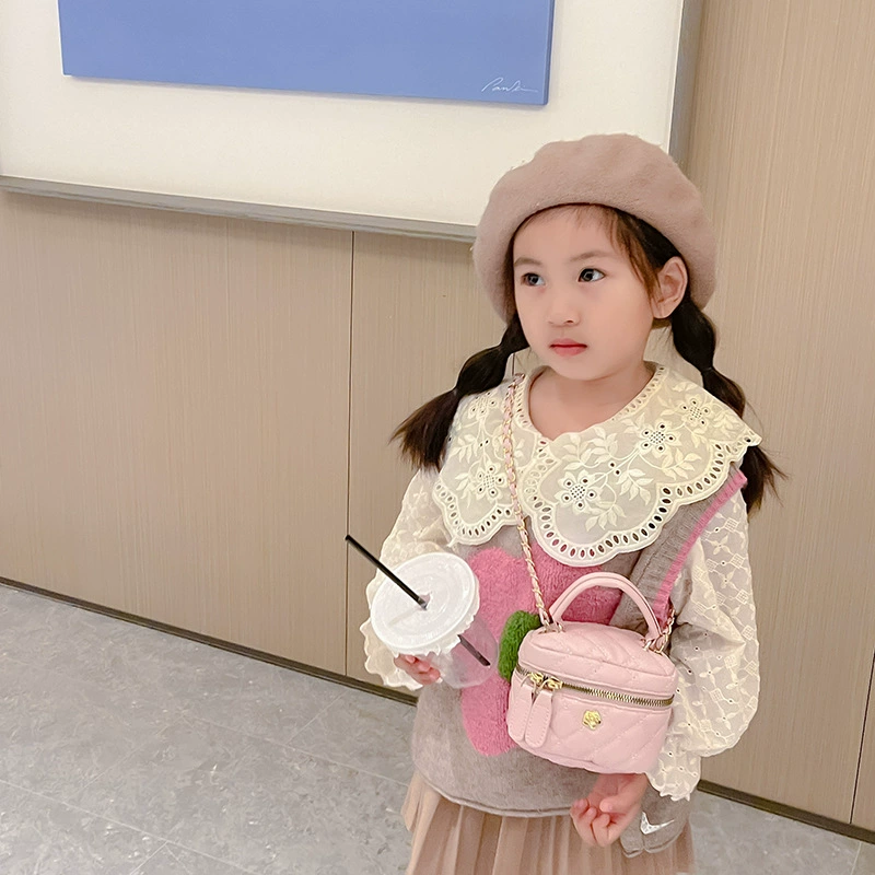 Demi-season children's bag, shoulder bag with diamond pattern, one-shoulder bag, western style