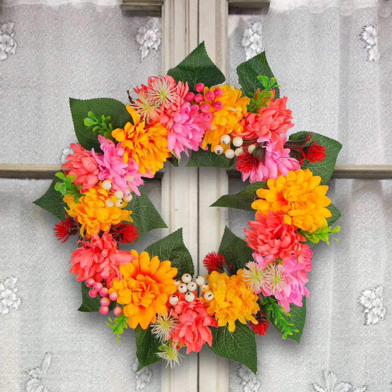 Amazon decoración de Acción de Gracias guirnalda artificial al por mayor 2023 nuevo otoño crisantemo guirnalda al aire libre patio colgante