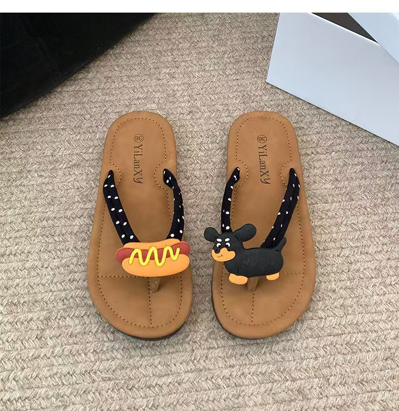 Transfronterizos lindos dulces de dibujos animados nuevas zapatillas de clip de pies de alto valor de cara zapatillas de ocio al aire libre zapatillas frías