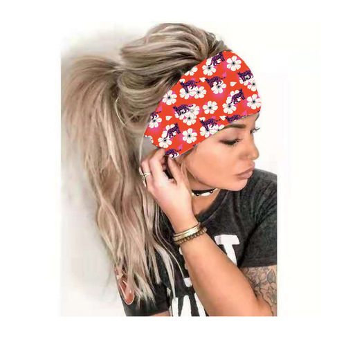 Women's New Yoga Headscarf European and American Sports Sweatband Running Fitness Headband Elastic Cotton Solid Color Headband