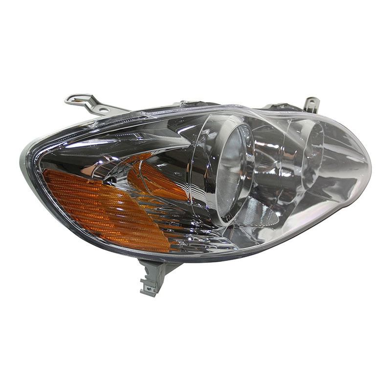 Faros Delanteros Aptos para Toyota Corolla 03-08 Versión Estadounidense, Versión Halógena Original Semi-Ensamblada con Acabado Electrochapado.