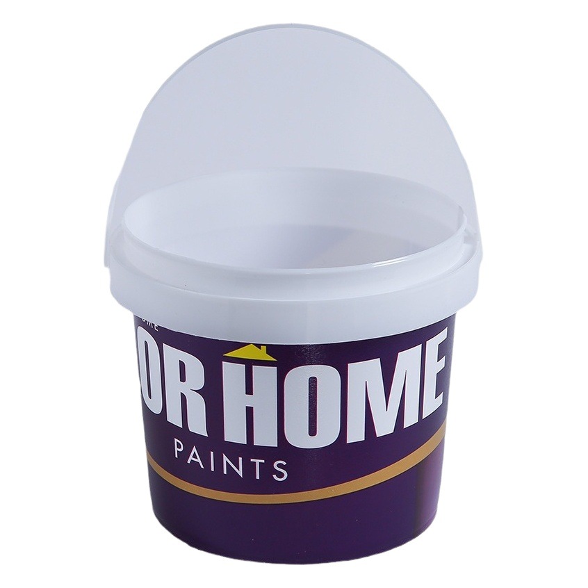 Cubo blanco transparente al por mayor transfronterizo, cubo redondo de plástico, cubo sellado de almacenamiento de calidad alimentaria engrosado, cubo de almacenamiento de embalaje