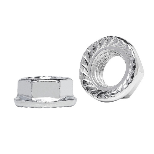 Carbon steel white zinc plated flange hexagonal nut flange surface anti-slip nut flat flange iron nut M3M5/M6/M8