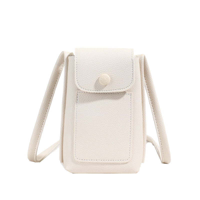Bolso de teléfono móvil de moda coreana 2025 verano nuevo bolso femenino casual con patrón de lichi bolso de hombro simple y versátil bolso de mensajero