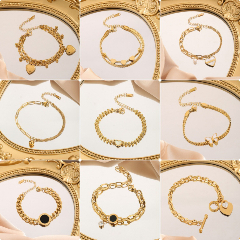 Non-Fading New Titanium Steel Bracelet for Women, Versatile Ins Style Hand Jewelry, Fashionable Bracelet Jewelry for Girls, High-End