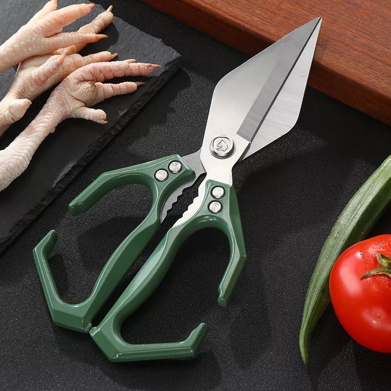 【在庫卸売】ダイヤモンドヘッドハサミ 厚みのあるステンレス製の強力な鶏の骨ハサミ キッチン用多機能ハサミ|undefined