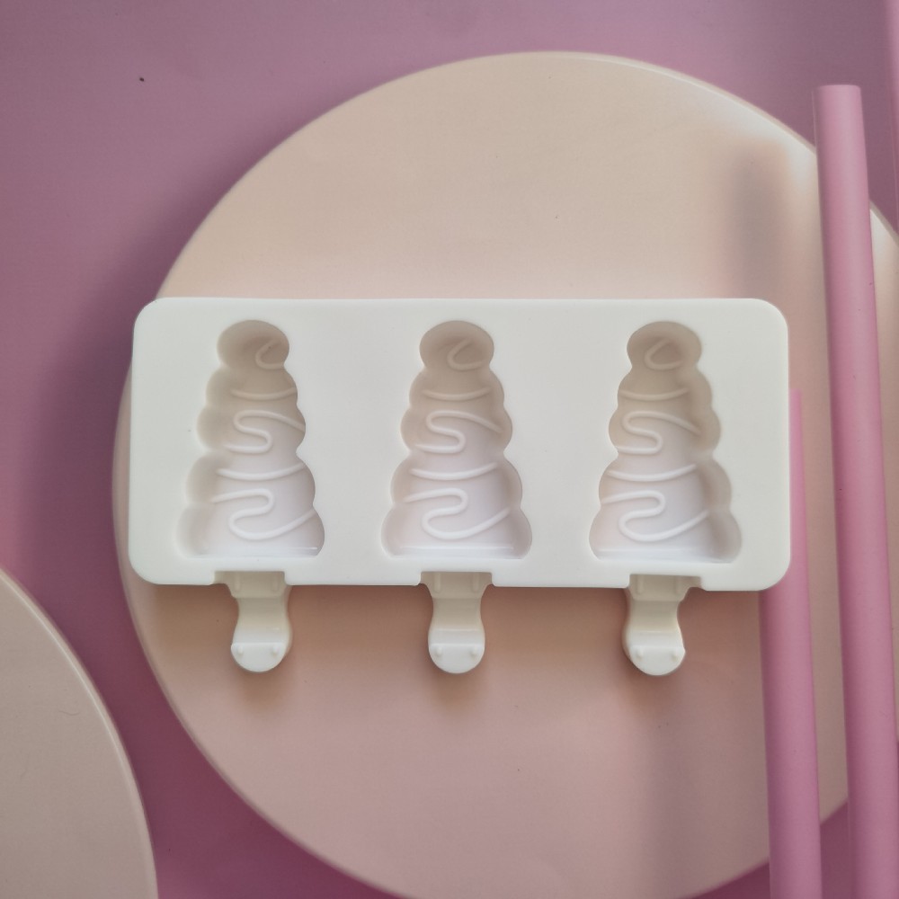 3 helado de árbol de Navidad 285 helado de silicona molde de postre hielo de hielo para hacer suministros de fiesta de verano