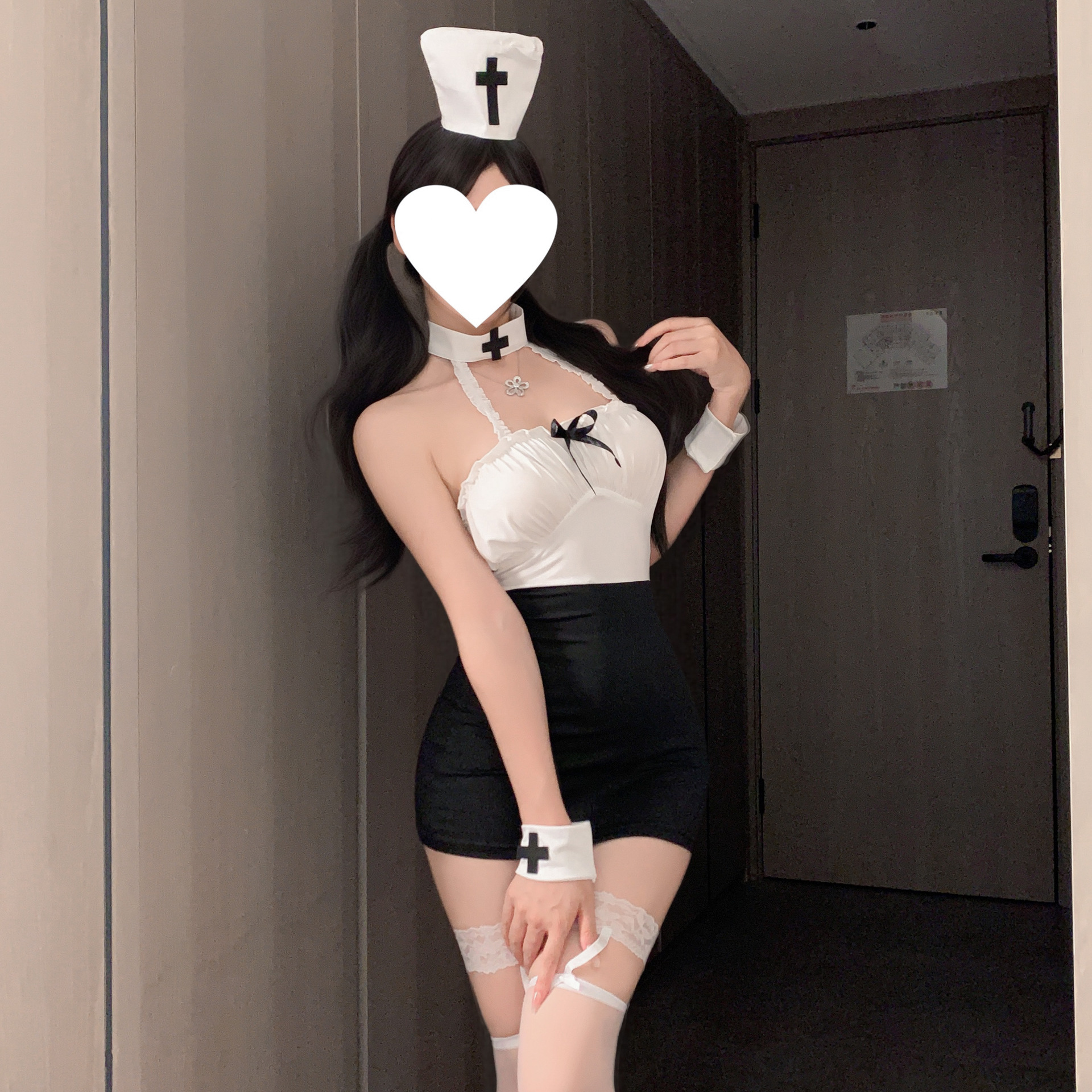 Sexy Lingerie, Hot Girl's Butt-Covering Skirt, Backless Sexy Pure Lust Nurse Secretary Ol Uniform, Passionate Temptation, Teasing and Stimulation