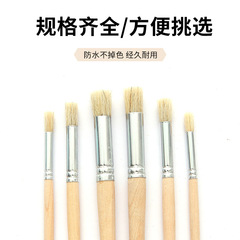 Cross-border Emperor Paint Material Set 6 Pack Original Wood Round Tip Hog Hair Drawing Hollow Board Brush Acrylic Oil Painting Brush Wholesale