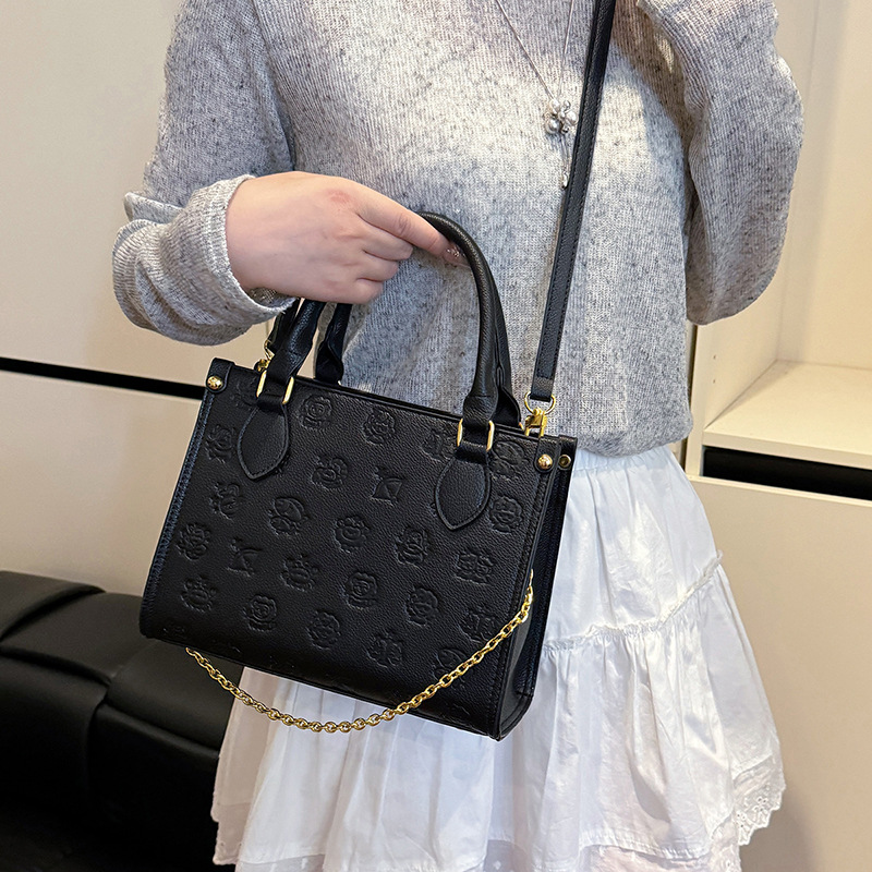 Bolso de textura transfronteriza 2025 nuevo bolso de cadena bolso de hombro con patrón de lichi bolso de mensajero en relieve de constelación mujer