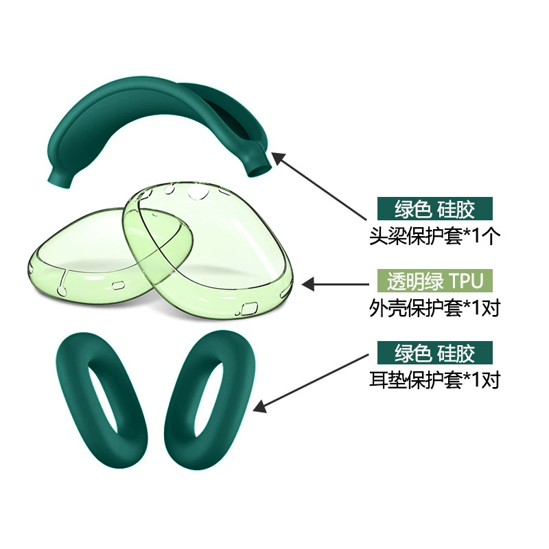 TPU прозрачный чехол для AirPods Max с крышкой на луче защиты, универсальные цвета