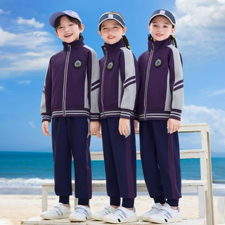 中小学生校服春秋装运动套幼儿园园服秋冬季冲锋衣套装初中生班服