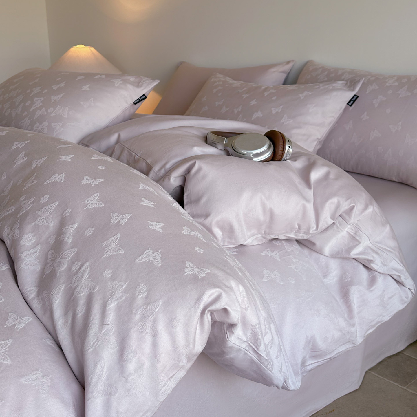 A clase Jacquard 60 cama de cuatro piezas de algodón 100% algodón ligero de lujo de alta calidad sábanas de cama de tres piezas