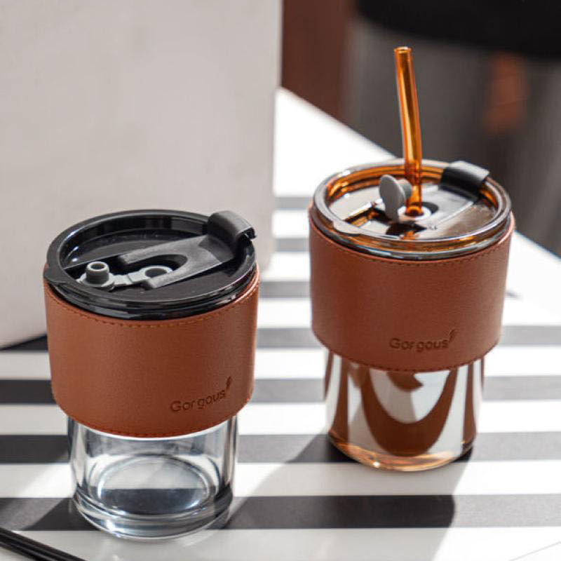Simple Bamboo Cup, Glass Straw Cup, High-Looking Household Straw Cup, Opening Gift, Simple Water Cup, Dropshipping