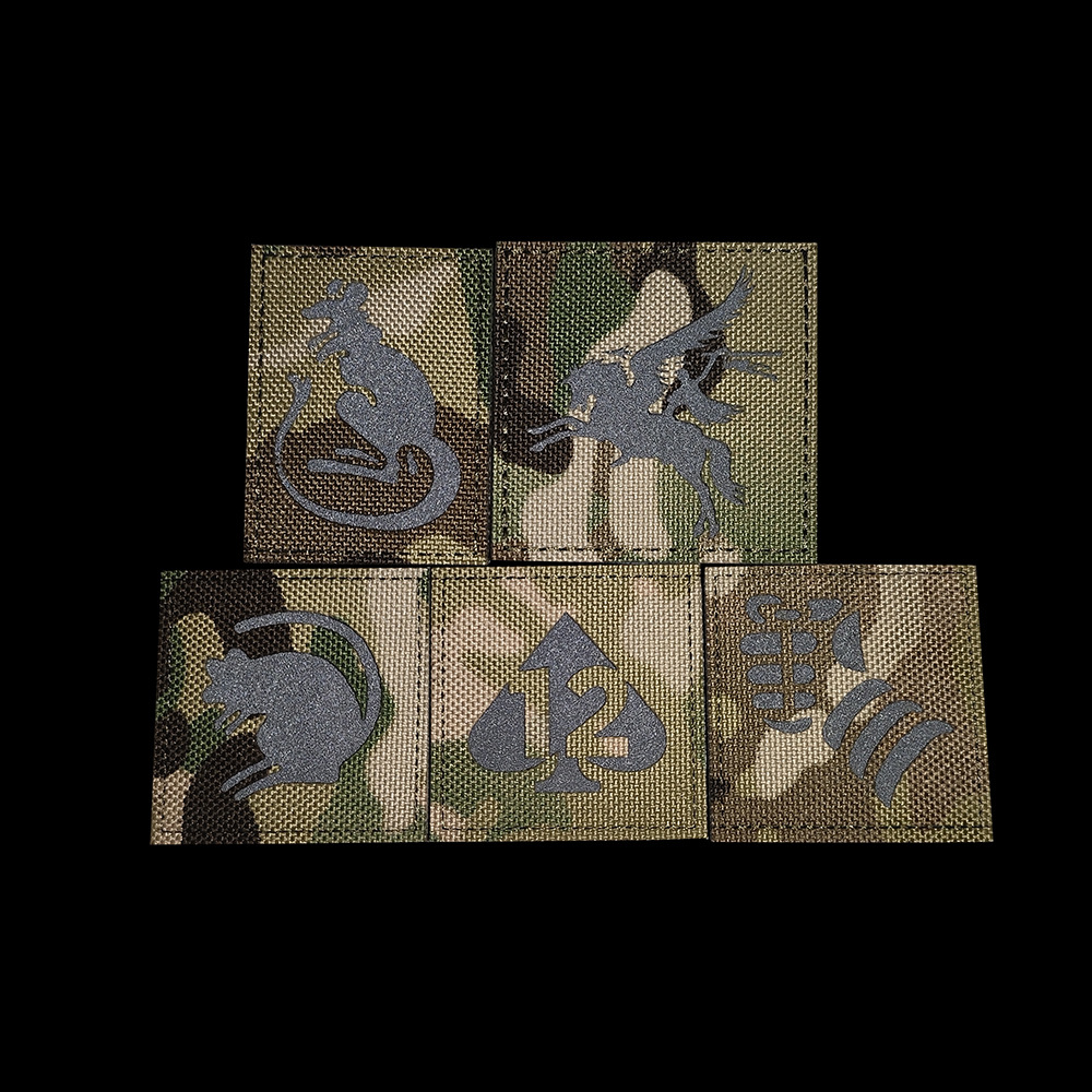 Taizhong en stock reflexión infrarroja animal escorpión Pegasus ratón reflectante Velcro camuflaje cuadrado etiqueta de la insignia