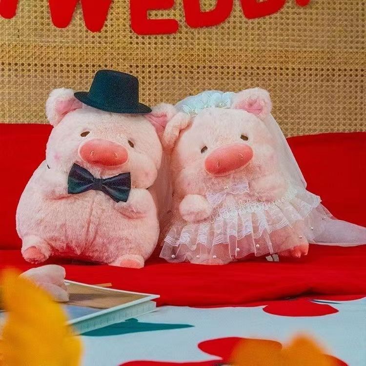 花嫁豚かわいい結婚式の部屋の装飾ウェディングギフト人形ベッド人形付き持参金ベッド人形ペア中国風|undefined