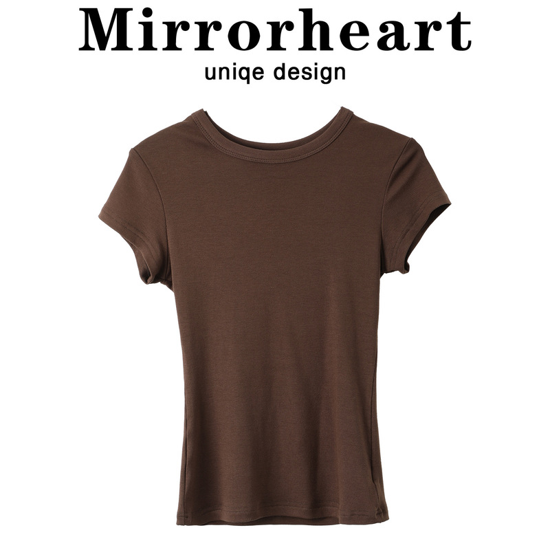 2026 Spring and Summer New Round Neck Short-Sleeved T-Shirt for Women, Slim Fit, High-End, Campus Style, Versatile Basic Top 2026 Spring and Summer New Round Neck Short-Sleeved T-Shirt for Women, Slim Fit, High-End, Campus Style, Versatile Basic Top