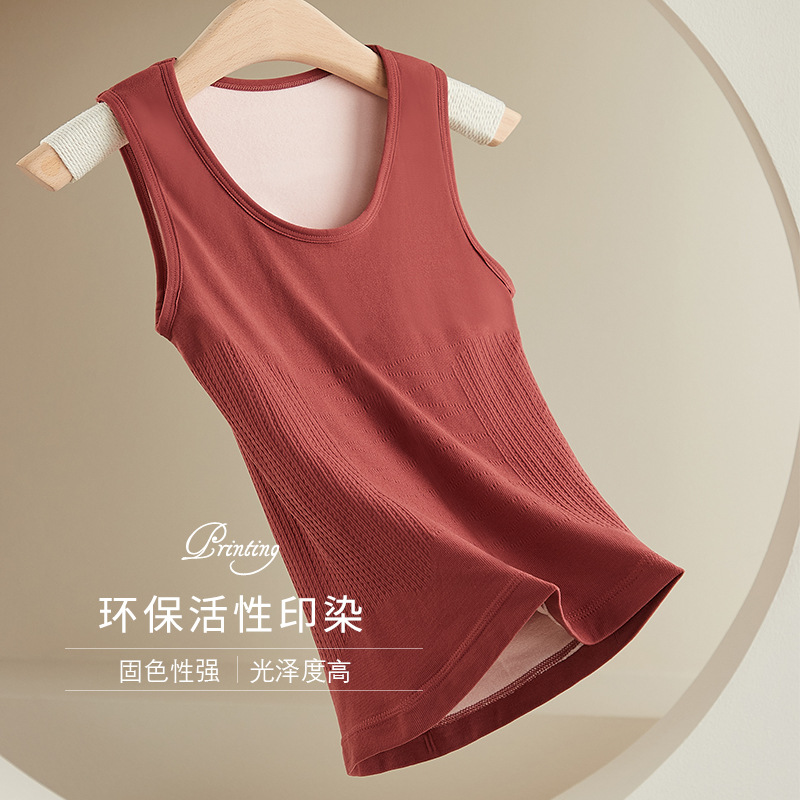 Keep warm winter tank top with a round collar