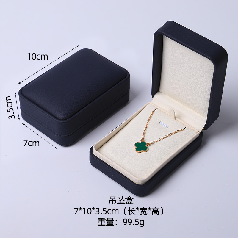 Caja de joyería rosa de alta calidad de cuero pu caja de embalaje de marca de joyería logotipo colgante pulsera collar caja de anillo