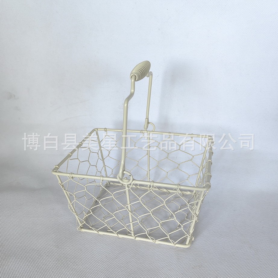 직사각형 트위스트 메쉬 바구니 - 천 없음 - 오프화이트 17X13X9HCM