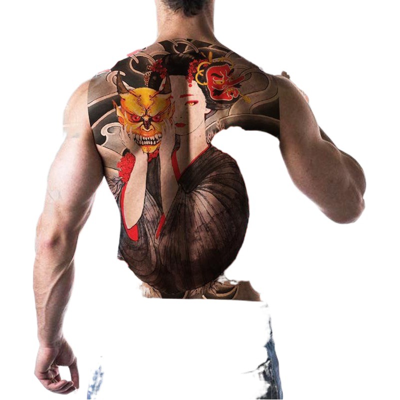 Tatuajes Temporales para Espalda Completa de Papel Artesanal, Impermeable, para Fiestas