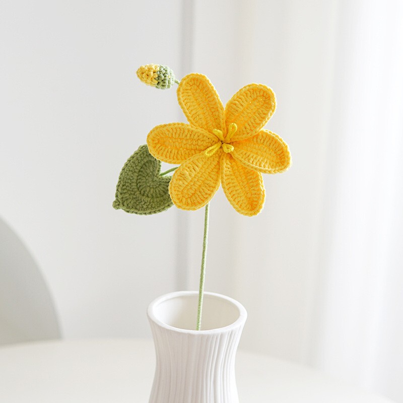 クロスボーダーの手編みの完成品の小さい花束は花の毛糸のメリヤスの花束を模倣します。|undefined