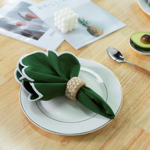亚麻刺绣餐垫外贸餐巾隔热垫氛围感桌面布艺婚礼餐巾垫Napkins|undefined