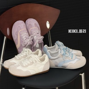 Retro flat-bottomed German training shoes 2025 new lace-up Joker students casual sneaker children's increased Birkenstocks