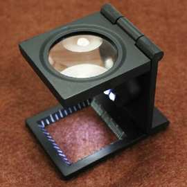 9005B带光源LED灯10倍折叠刻度经纬密度照布测量台式信鸽眼放大镜