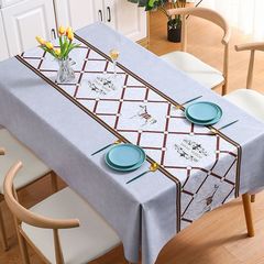Wholesale Waterproof and Oil-Proof PVC Tablecloth with Ins Style, Atmospheric Dining Tablecloth, One Piece per Order