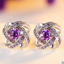 欧美时尚饰品新款wish亚马逊速卖通ebay流行水钻水晶锆石耳钉批发