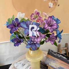 平價版3D打印萱草百合仿真花婚慶裝飾酒店婚慶插花軟裝擺件手工花