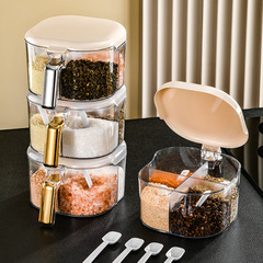 高顏值廚房調味盒分格調味盒食品防潮調味罐子翻蓋塑料調料盒