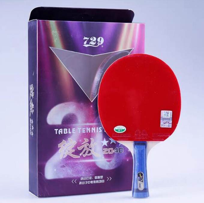 729 Blooming Table Tennis Racket 2040 Beginner Single Racket Finished Racket for Spin and Fast Attack Short Handle Straight Racket Long Handle Horizontal Racket