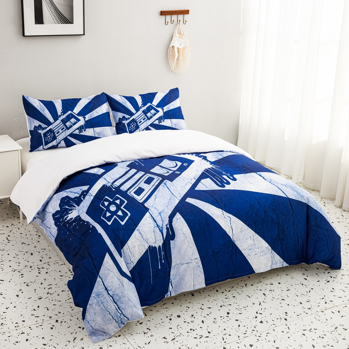 外贸外贸家纺床上用品亚马逊美国中东轻奢数码印花三件套被套批发