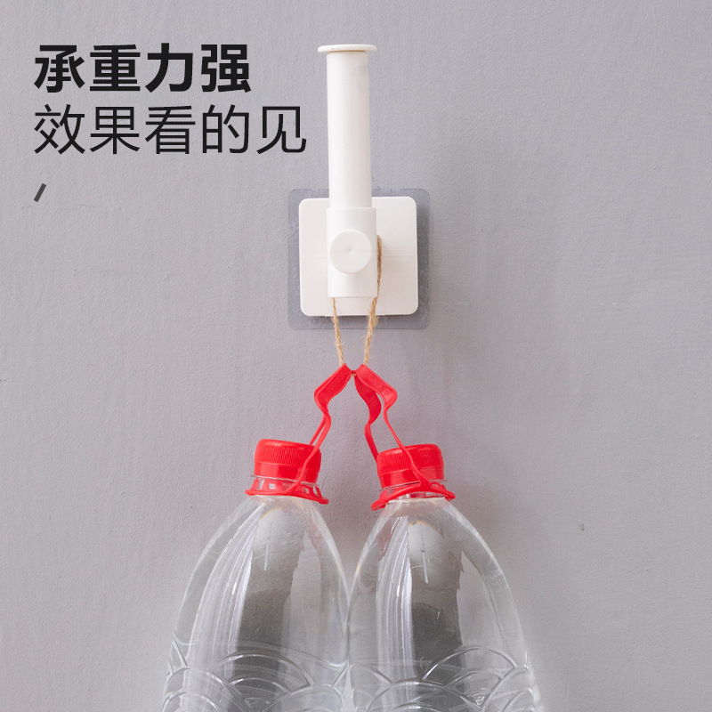 Gancho creativo sin perforaciones de almacenamiento retráctil estante plástico fuerte sin costuras gancho pegajoso estante de pared de cocina multifuncional