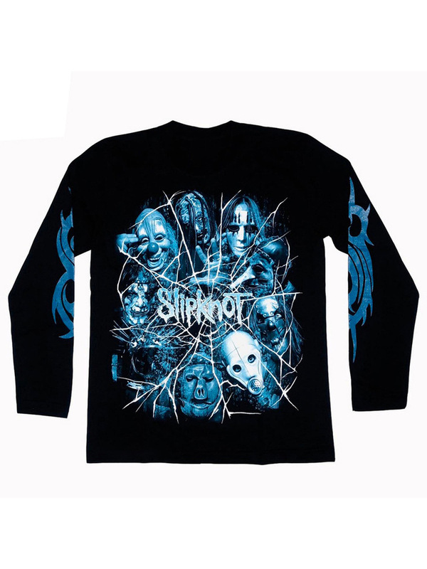 Autumn Slipknot Metal Punk Rock European and American Loose Straight American Skull Long Sleeve T-Shirt