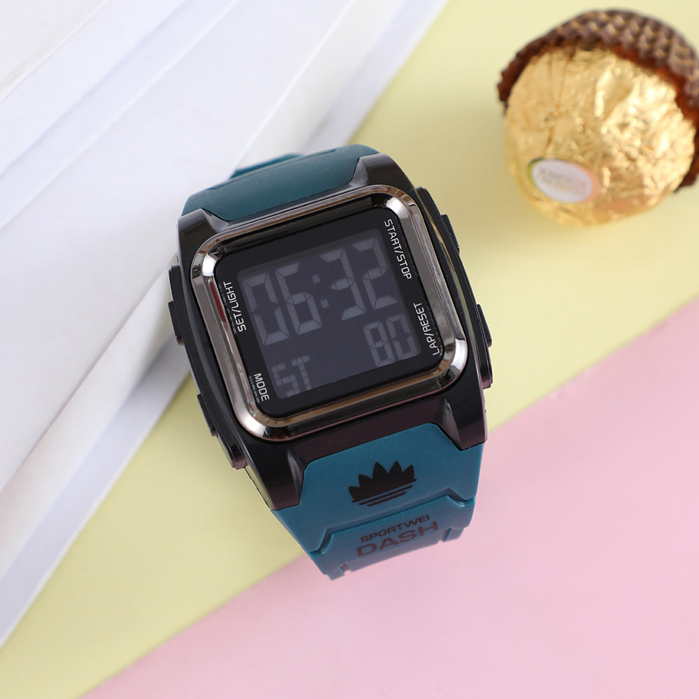 Juventud cuadrado retro reloj electrónico impermeable niños y niñas personalidad simple deportes multifuncional reloj electrónico tendencia