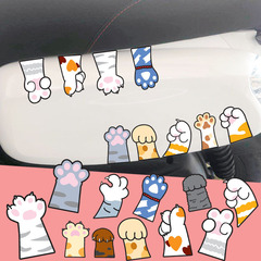 Cat Paw Heart Cartoon Car Motorbike Electric Bike Decor Anime Sticker Cute Anime Car Body Scratch Car Sticker
