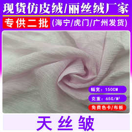 现货天丝皱锦纶混纺超薄透气雪纺面料春夏连衣裙衬衫服装布料