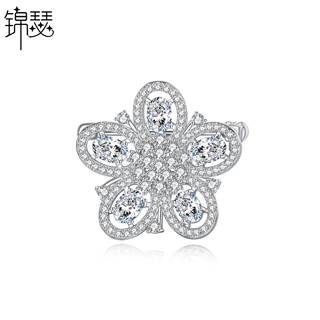 锦瑟 五瓣花胸针可爱铜镶嵌锆石别针韩版精致高级感小众胸饰品女
