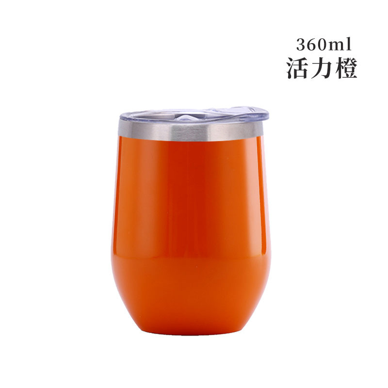 Taza de cáscara de huevo de 12oz transfronteriza regalo de doble capa de acero inoxidable copa de vino tinto taza de vientre grande aislamiento al vacío en forma de U swig pollo