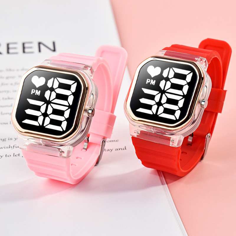 Nuevo reloj electrónico cuadrado para niños pequeños al aire libre correa de silicona cuadrada estudiante LED reloj electrónico deportivo para hombres y mujeres