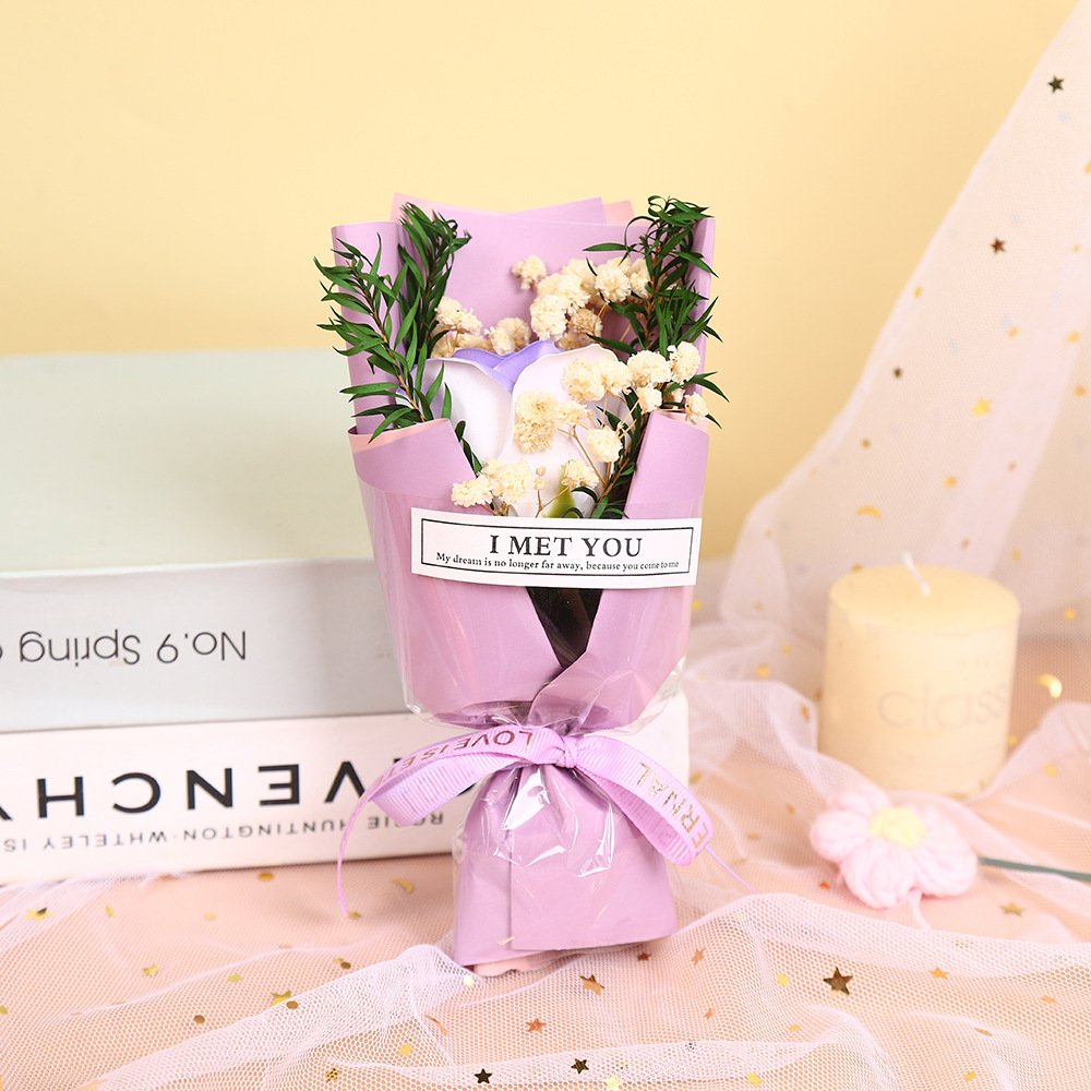 520 Día de San Valentín creativo estrella seca rosa flor de jabón mini ramo de flores exquisito regalo de acompañante al por mayor
