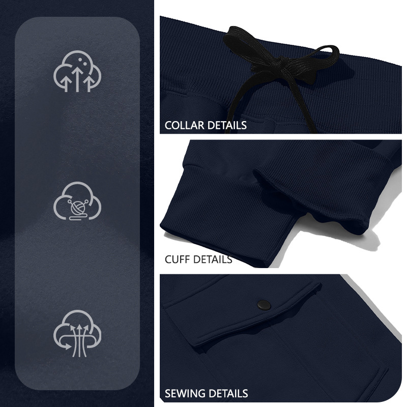 Transfronterizos Europa y América Amazon otoño y invierno más vello pesado pull cordón hombre deportivo relajado ocio multi-bolsillo pantalones de trabajo