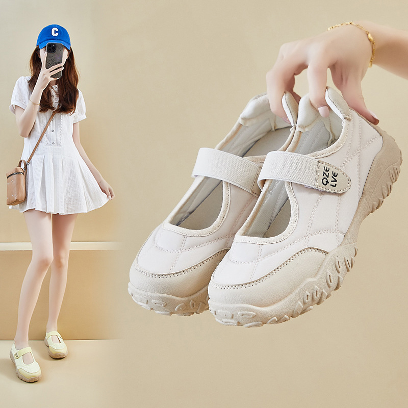 Ins Korean Version of the New Velcro Dad Shoes for Women 2026 Hollow Summer Student Casual Mesh Breathable Xq-K07